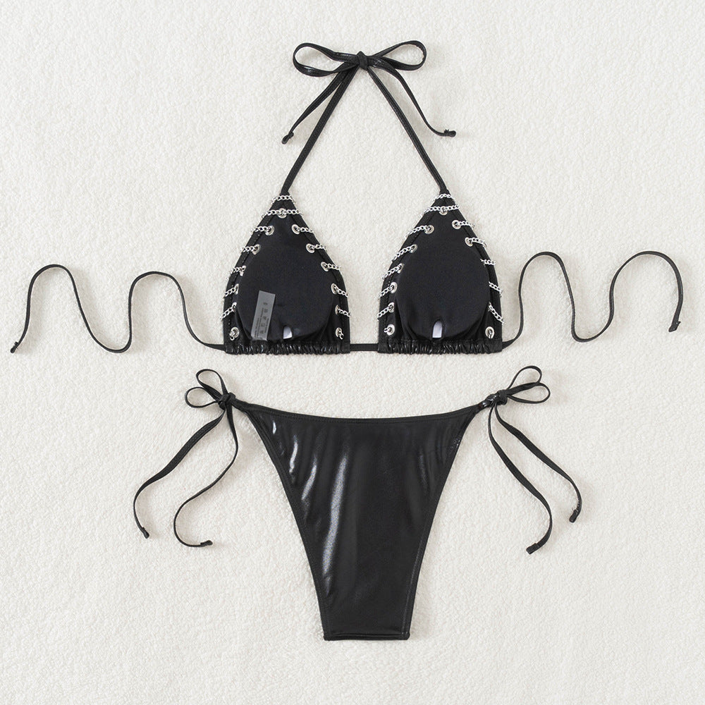 Damer forførende triangel-bikini med detailkærlige accenter Skovae