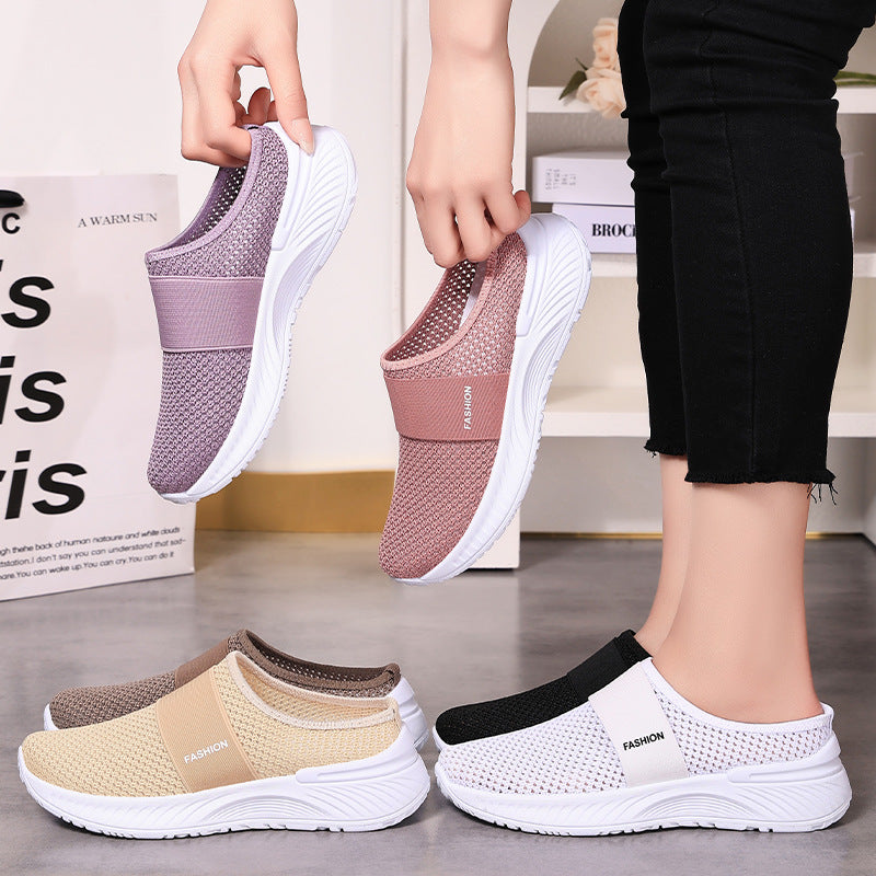 Dame Komfortable Slip-On Sneakers i åndbart mesh med fleksibel sål Stilla