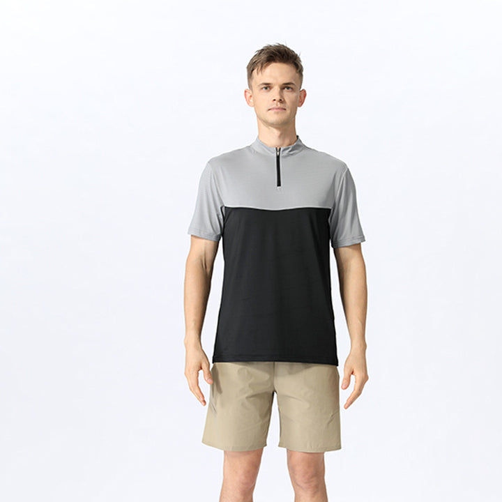 Herrer Sporty Kortærmet T-shirt med Lynlås Stilla