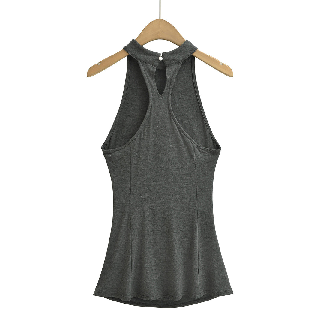 Dame Sporty Haltertop med lækre draperingselementer Stilla