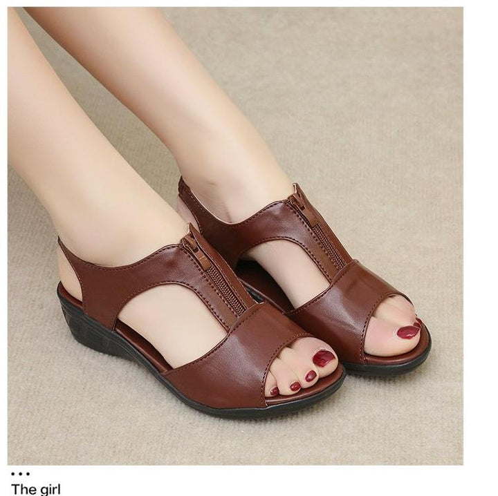 Dame Plateau-Sandaler med moderne lynlås og elegant åben tåparti Stilla