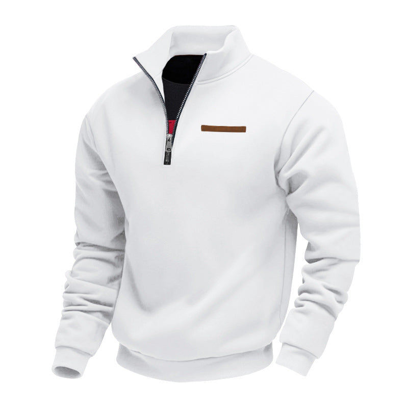 Herre fleece-pullover med ståkrave og lynlås Stilla