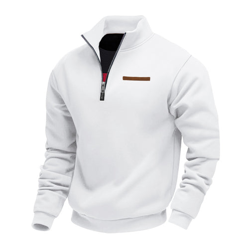 Herre fleece-pullover med ståkrave og lynlås Stilla