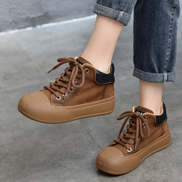Dame High-Top Sneakers med robust ruskind og skridsikker Gummisål Stilla