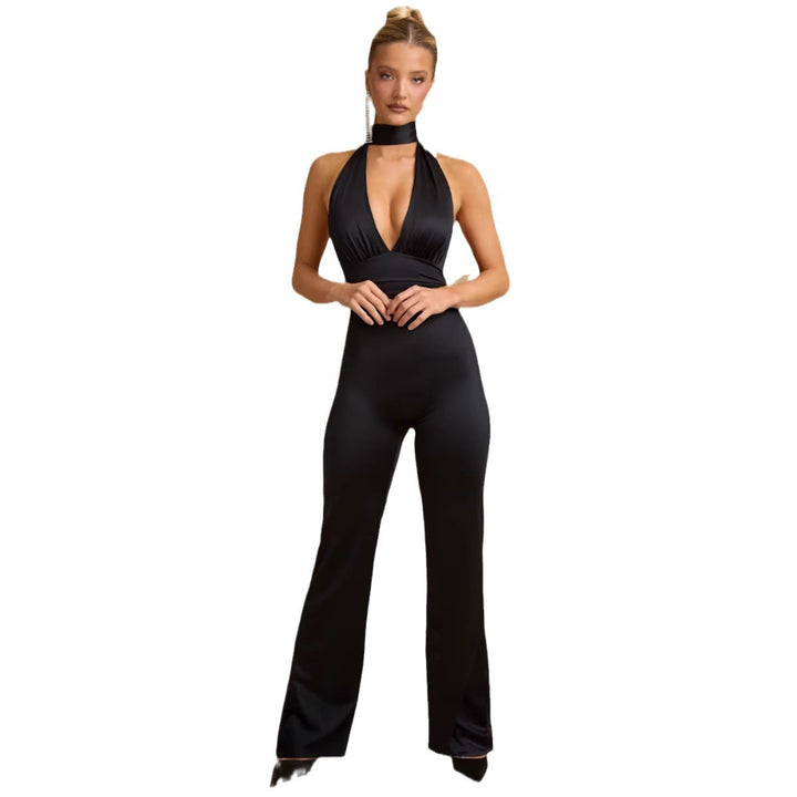 Damer Elegant Jumpsuit med dyb V-udskæring og omslagdesign Stilla