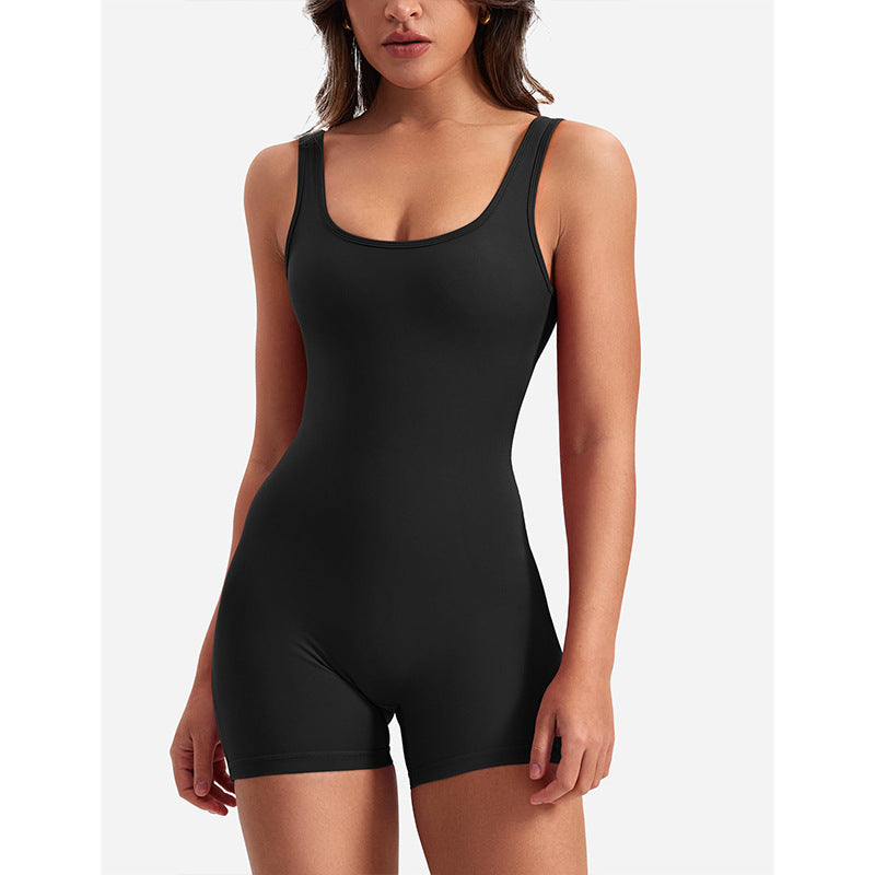 Dame Bodycon Jumpsuit med dyb rygudskæring og sporty design Stilla