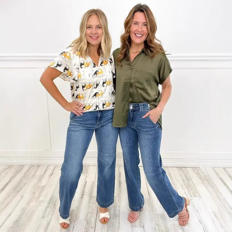 Dame Løs skåret Jeans med høj talje og elegant vask Stilla