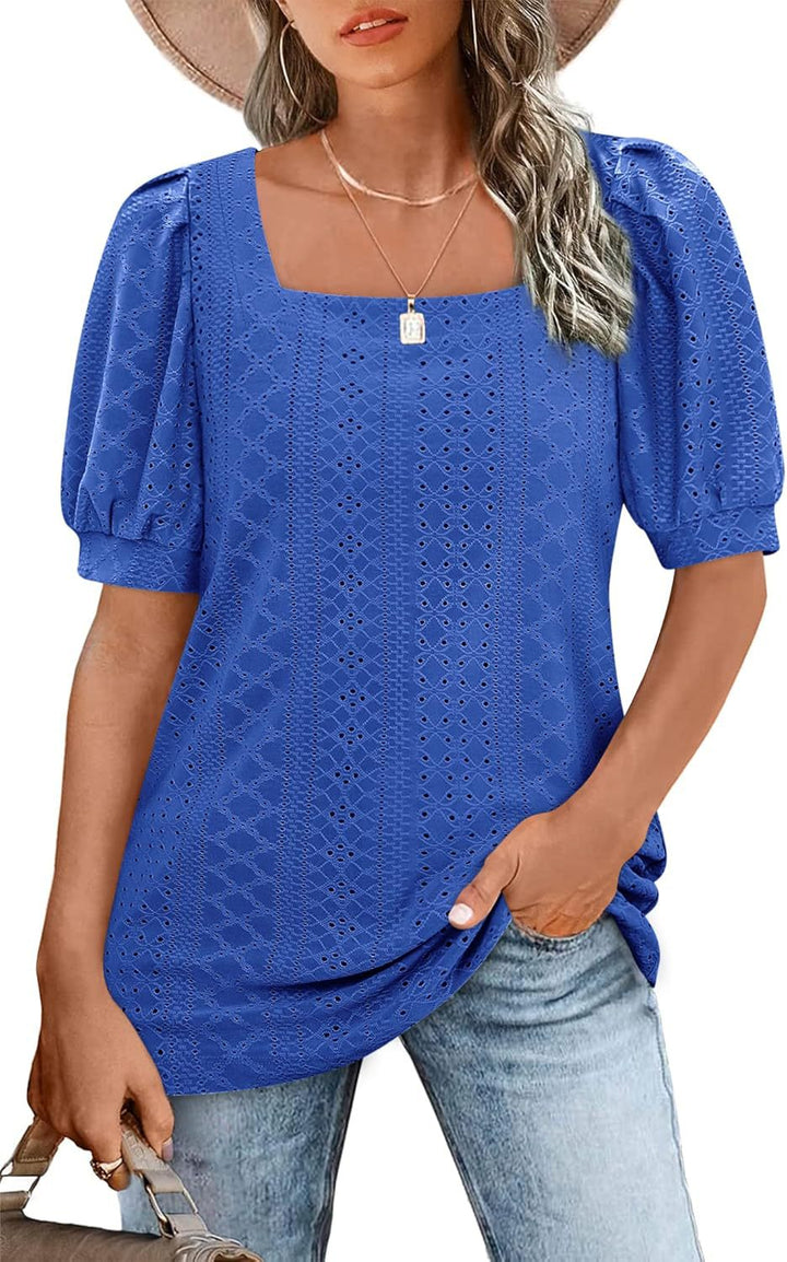 Dame Elegant Puffærmer Bluse Stilla