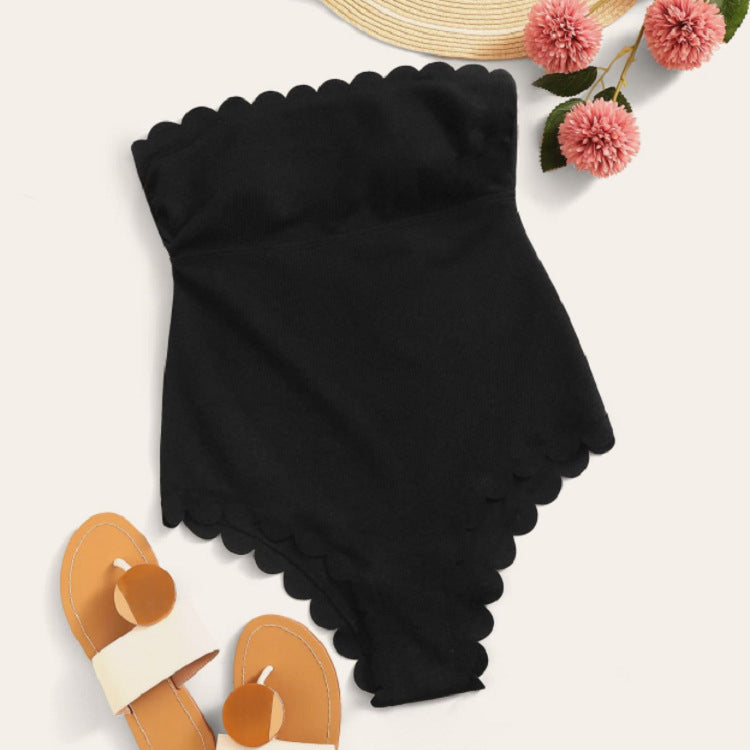 Dame eni-delt badeanzug med feminine ruffle detaljer og justerbare stropper Skovae