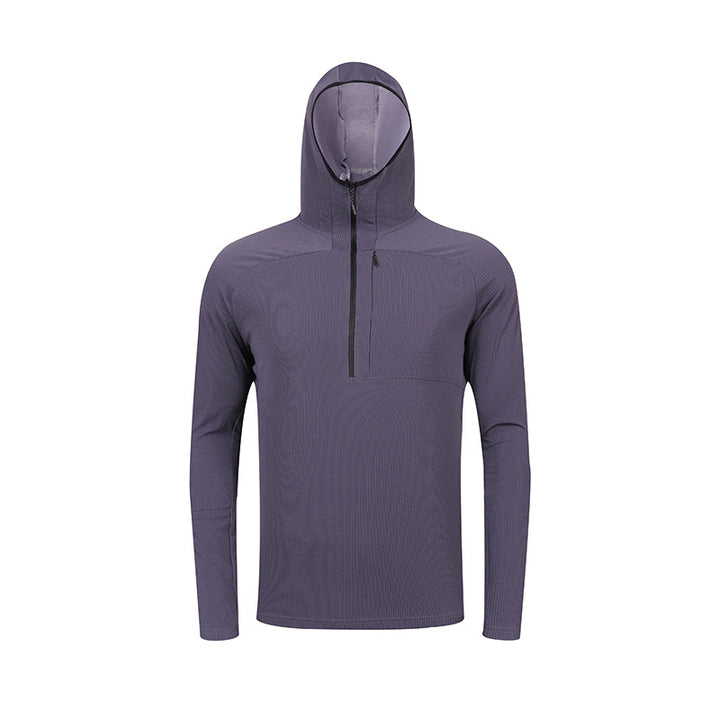 Herre Sporty Hoodie med halvmiddel lynlås Stilla