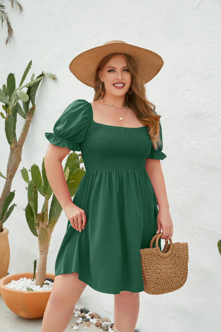 Dame Let sommerkjole med off-shoulder pasform og voluminøse puffærmer Skovae