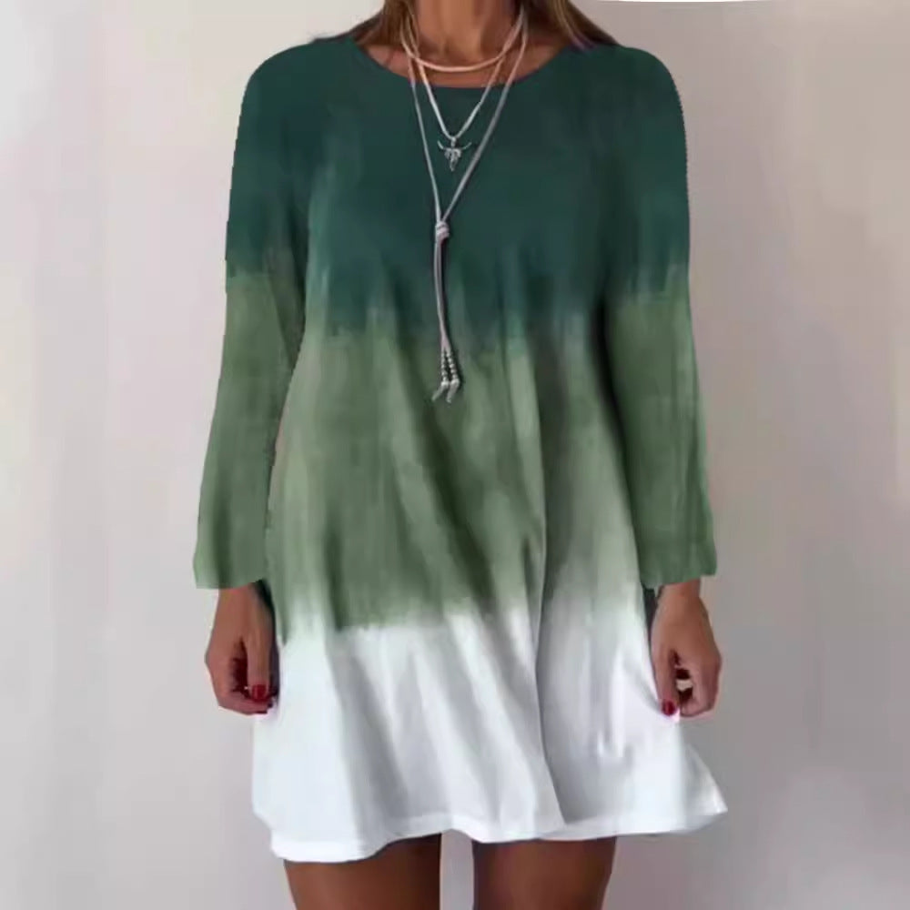 Dame fritidskjole i Dip-Dye design Stilla