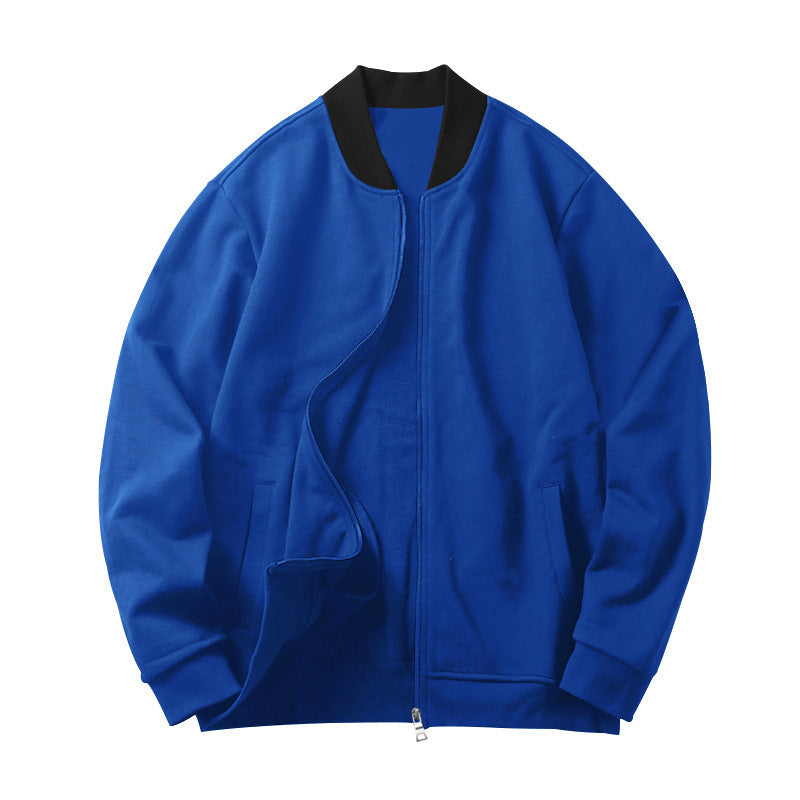 Herren nan legerer Baumwoll-Blouson med kontrastkrave synlig metal zip og sidelommer Skovae