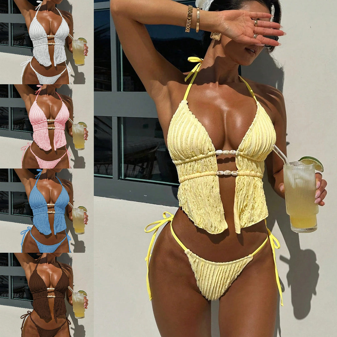 Dame Bikinimodel med elegant flæse detalje Skovae