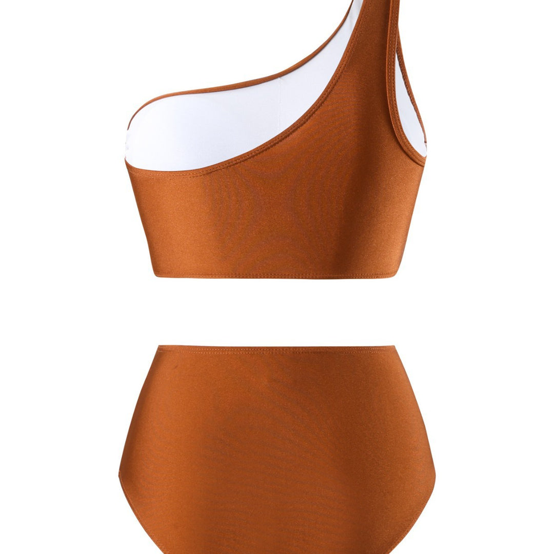 Dame bikini sæt med raffineret indpakningskjole og asymmetrisk top Stilla