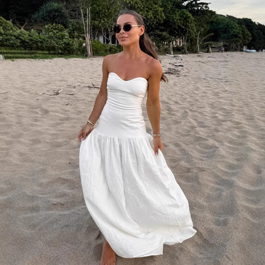 Dame Maxi-kjole med off-shoulder design og flydende søm Stilla