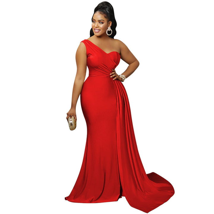Stilla | Farve Party Tight One Shoulder Sleeve Dress Maxi Dress Kvinder