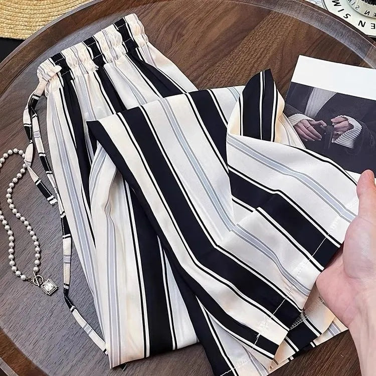Kvinder Elegant og Behagelig Stribet Culotte Shorts Skovae