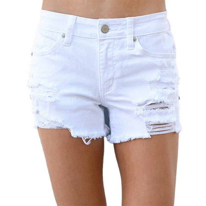 Dame mode Jeans shorts i afslappet ødelagt-design med høj talje Stilla
