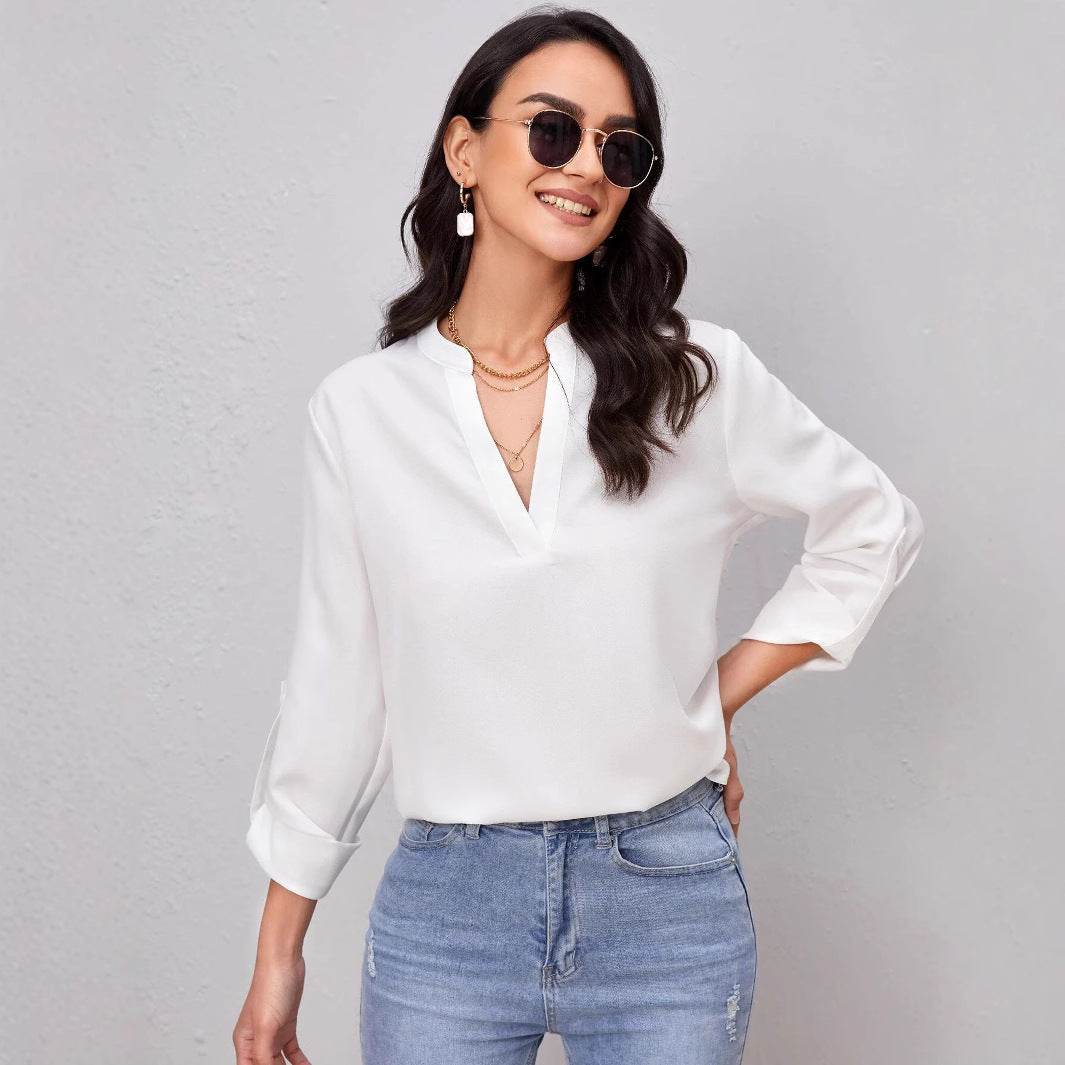 Dame Elegant og moderne bluse skjorte Skovae