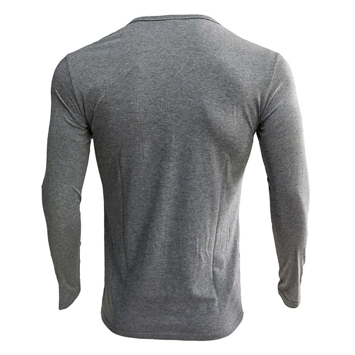 Herrer Langærmet Henley-Shirt i blød jersey med moderigtigt knapdesign Stilla