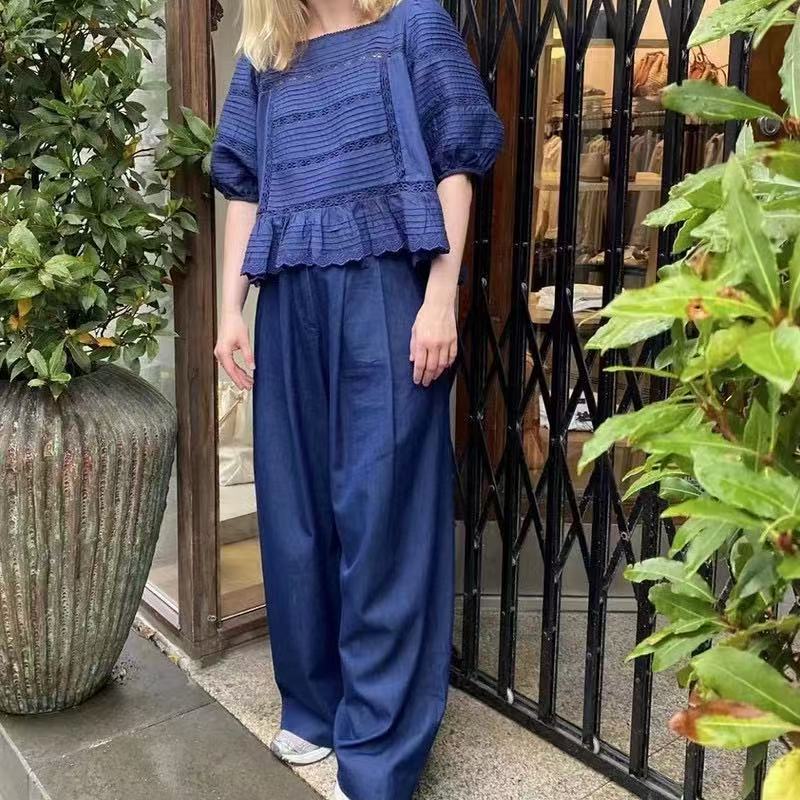 Dame Raffineret Bluse med Flæse detaljer Stilla