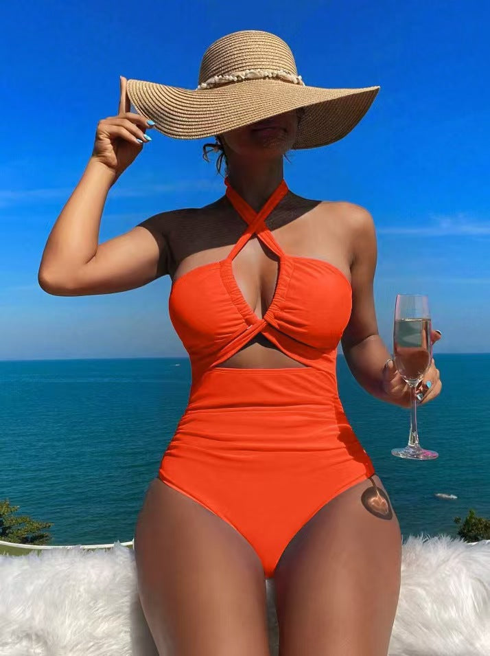 Damer Højskåret Monokini med raffineret Krydse-design Skovae