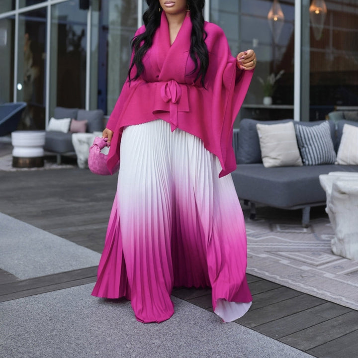 Dame Plisseret Kjole med asymmetrisk Overdel og elegant Wrap-Design Stilla