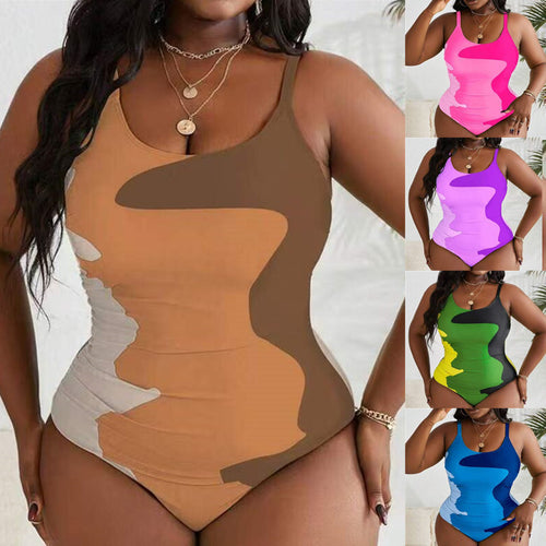 Dame en del badedragt med moderne camouflage-design Skovae