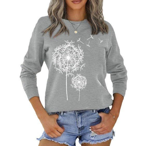 Kvinders sweatshirt med elegant mælkebøtte motiv Skovae