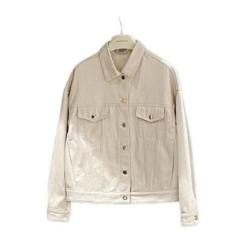 Dame klassisk overshirt-jakke i høj kvalitet bomuldsblanding med afslappet snit Stilla