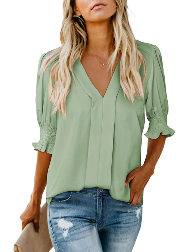 Dame elegant plisseret bluse Stilla