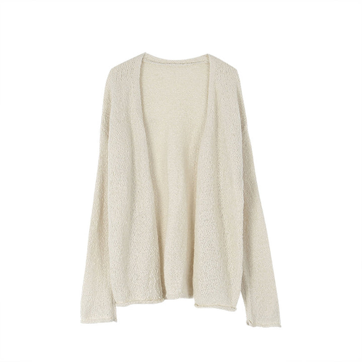 Dame elegant strikket ensemble med åben skulder og relaxed fit Stilla