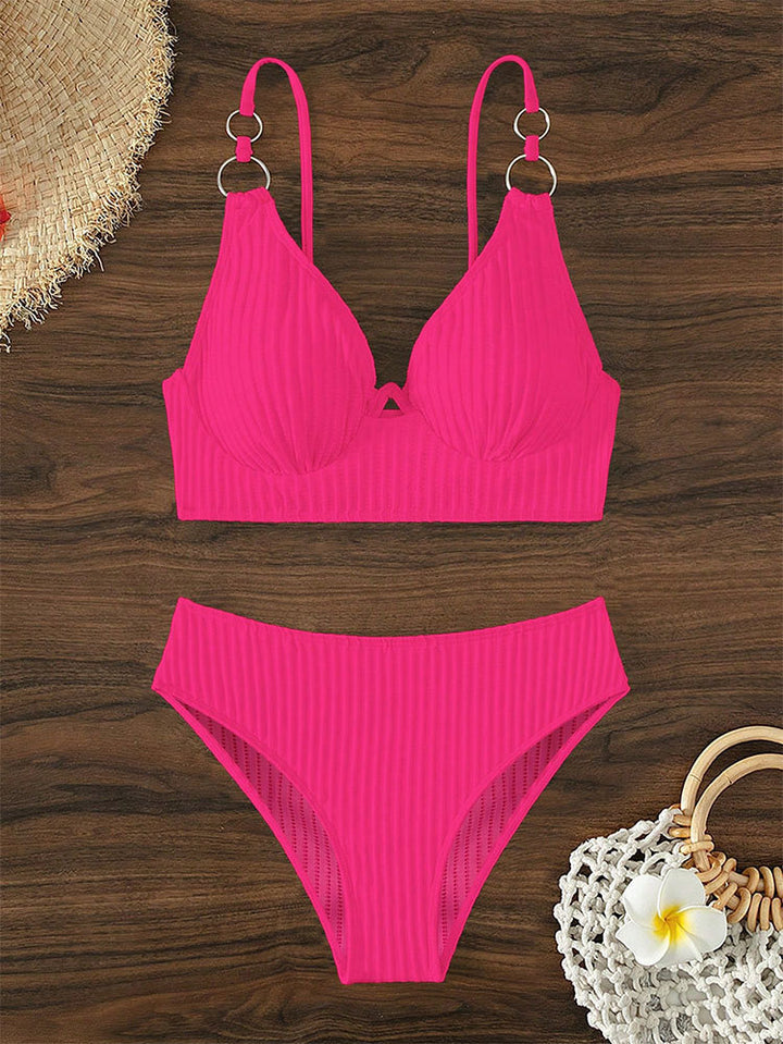 Dame triangel-bikini med smart ringdetalje Skovae