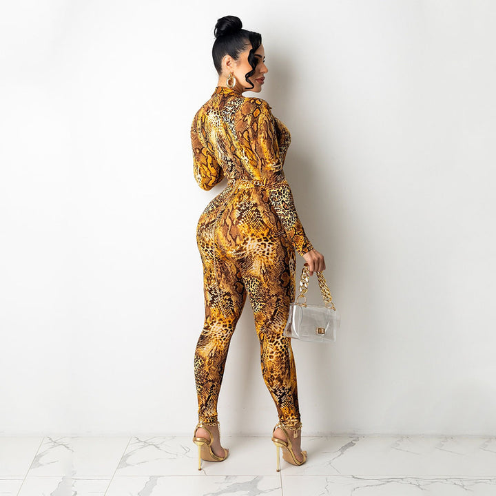 Dame Exotisk Dyreprint Bodystocking Stilla