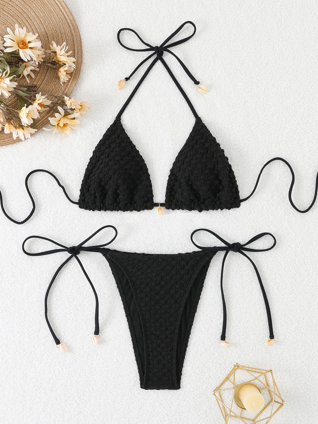 Dame Strand-Bikini med hæklede detaljer Skovae