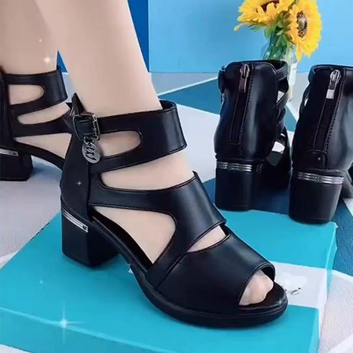 Dame Peep-Toe Blokhæl Sandaler med justerbart remdesign og modiske accenter Stilla