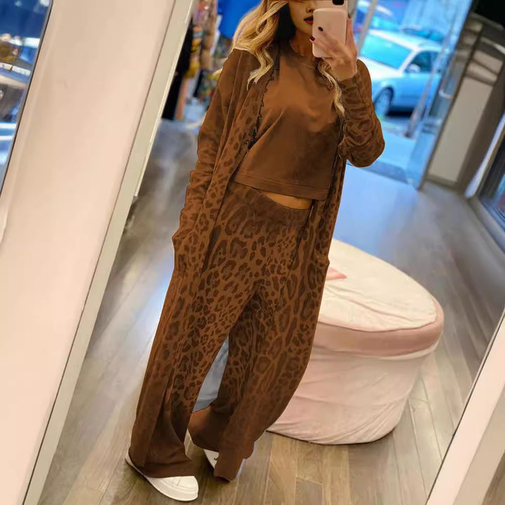 Dame Sporty Loungewear-sæt med dyremønster og behagelig pasform Stilla