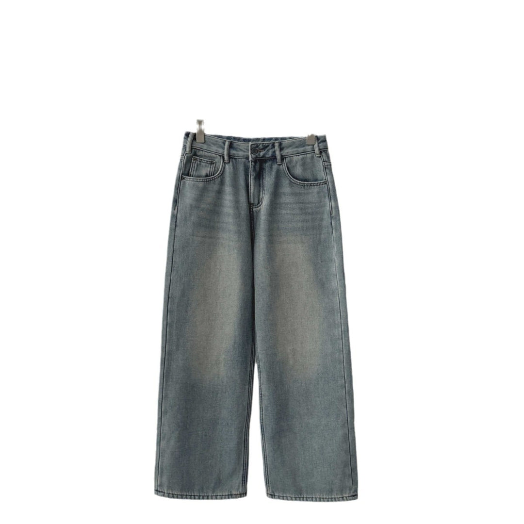 Dame løstsiddende jeans i klassisk stil med høj talje og tidløs vask Stilla