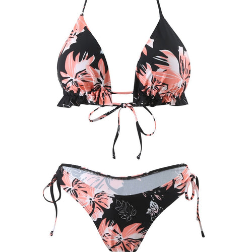Damernes Flæse Blomster mønster Trekants Bikini Sæt Stilla