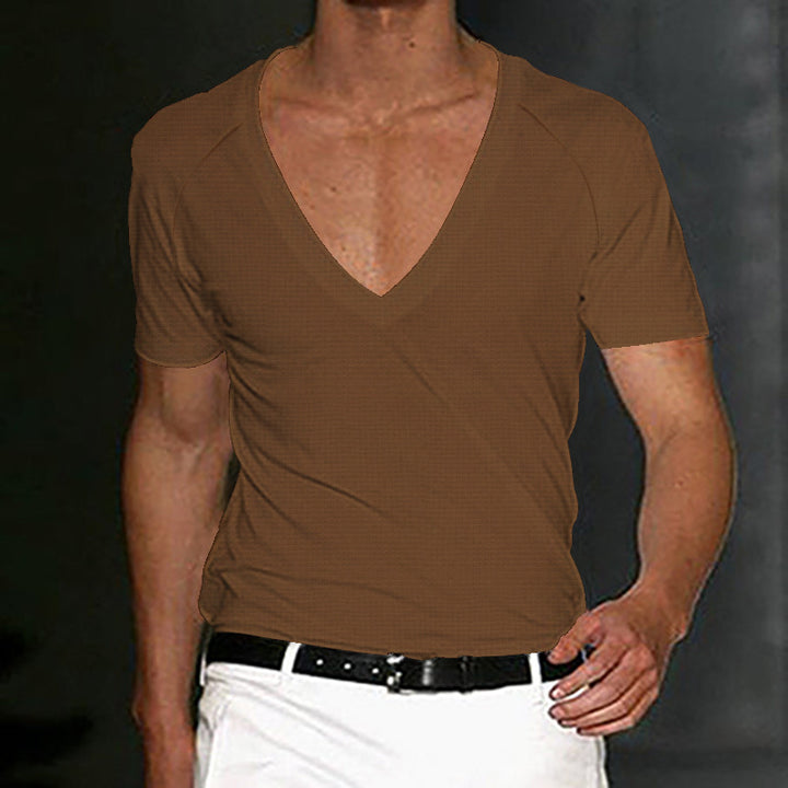 Herrer moderne V-hals T-shirt med åndbare egenskaber Stilla