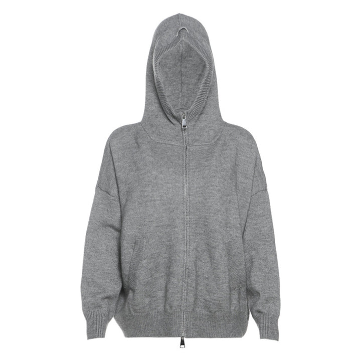 Dame hyggelig Hoodie med gennemgående lynlås og løs pasform Stilla