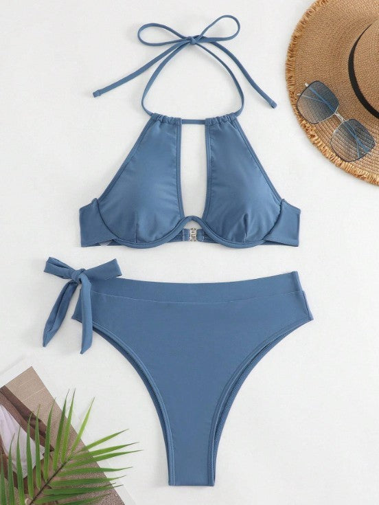 Dame Højkrave Cut-Out Bikini Sæt Stilla