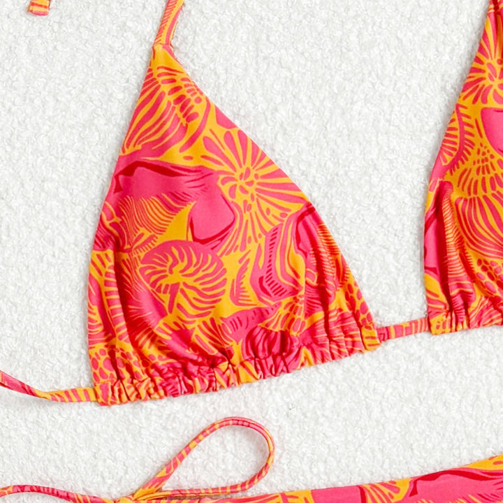 Dame bikini-sæt med justerbare stropper og farverigt motiv Stilla