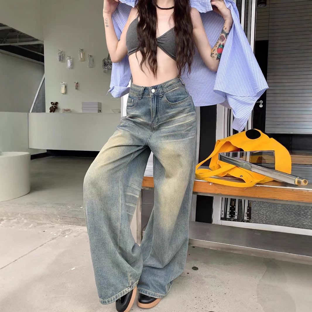 Kvinders Loose Fit Jeans med Vintage Effekter Stilla