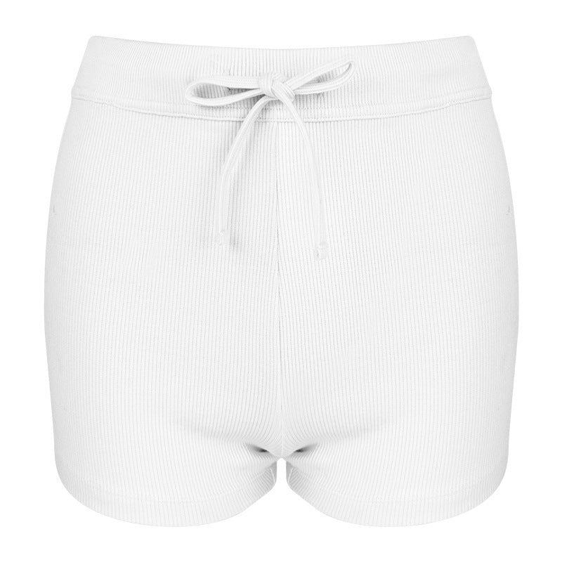 Dame behagelige shorts med elastisk talje og moderne ribdesign Stilla