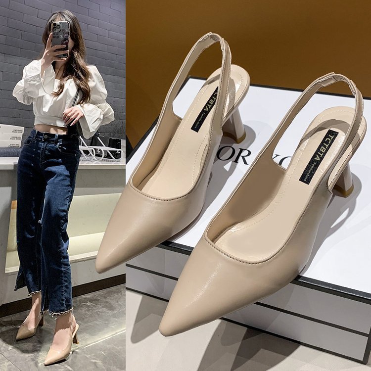 Dame Slingback-pumper med spidse design og luksuriøs blokhæl Stilla