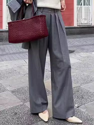 Dame vidde høj talje bukser lavet af fint stof med elegante folder Stilla
