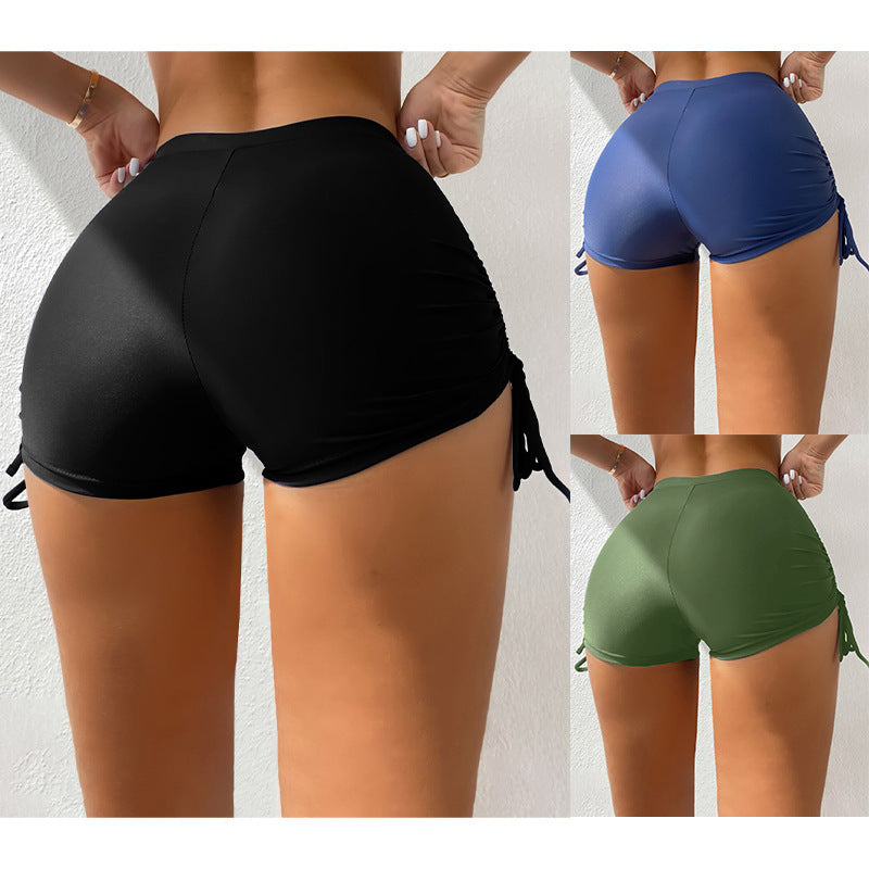 Dame Sporty Bade Shorts med raffineret flæse design Skovae