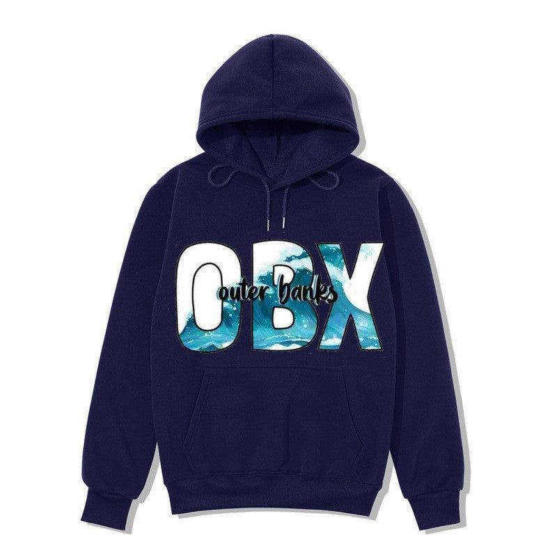 Dame hoodie med maritim grafisk design Skovae